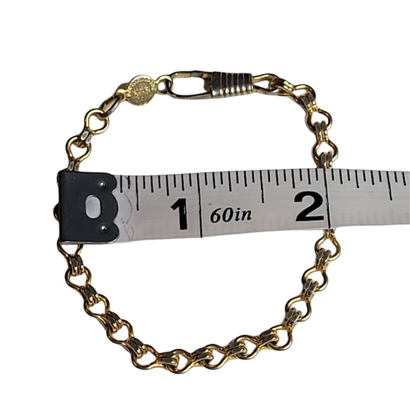 Vintage Accessocraft N.Y.C Goldtone Chain Link Bracelet Hinged Clasp - Picture 5 of 8